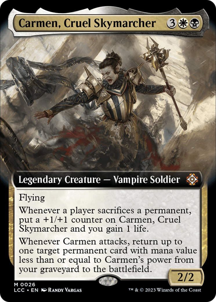 Carmen, Cruel Skymarcher (Extended Art) [The Lost Caverns of Ixalan Commander] | Cards and Coasters CA