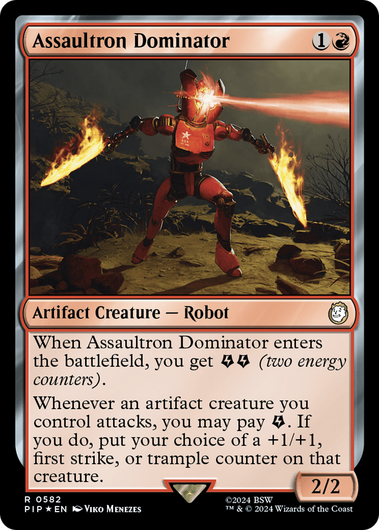 Assaultron Dominator (Surge Foil) [Fallout] | Cards and Coasters CA