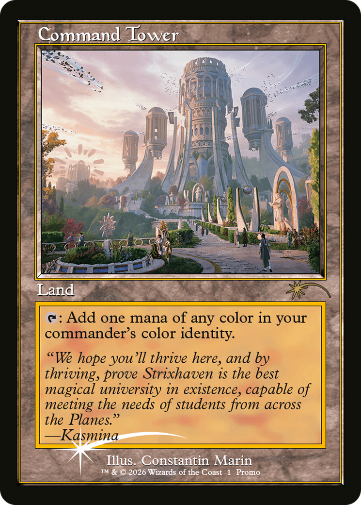 Command Tower (Strixhaven: Omens of Chaos) [Media Promos] | Cards and Coasters CA