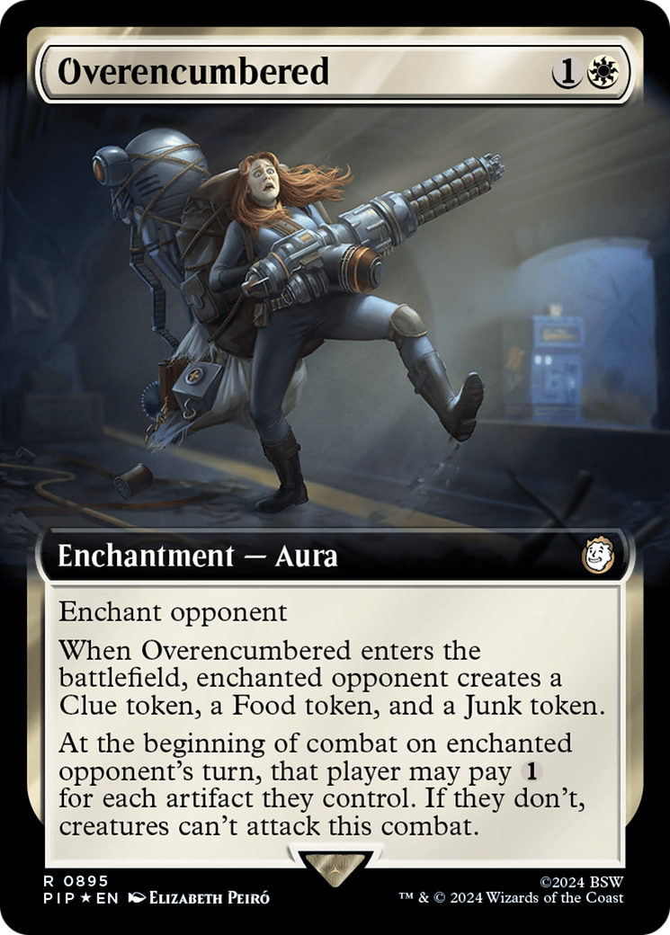 Overencumbered (Extended Art) (Surge Foil) [Fallout] | Cards and Coasters CA