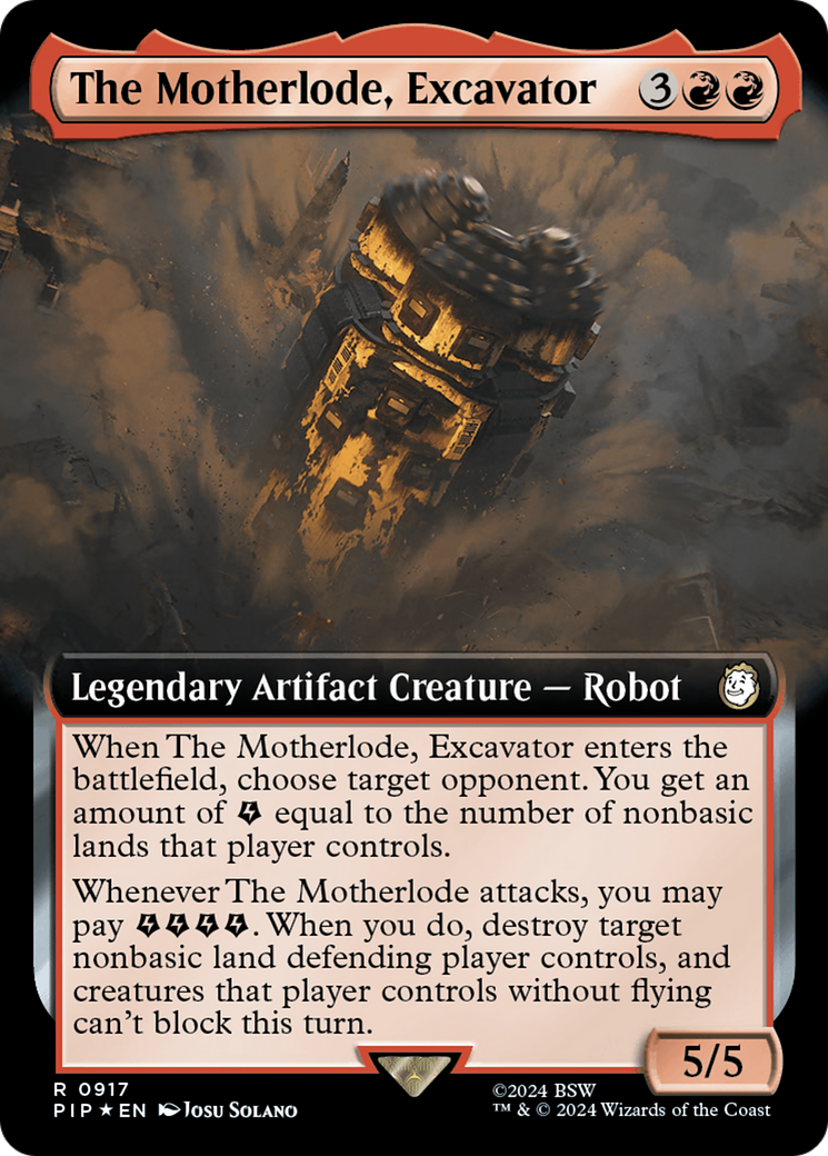 The Motherlode, Excavator (Extended Art) (Surge Foil) [Fallout] | Cards and Coasters CA