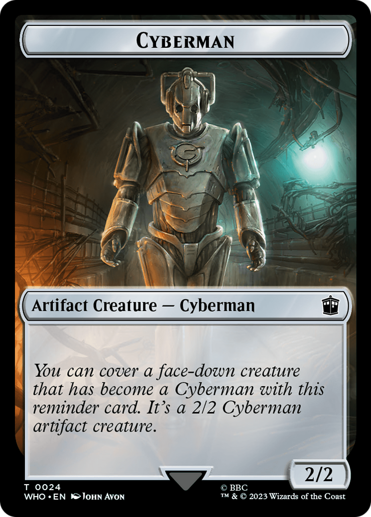 Alien // Cyberman Double-Sided Token [Doctor Who Tokens] | Cards and Coasters CA