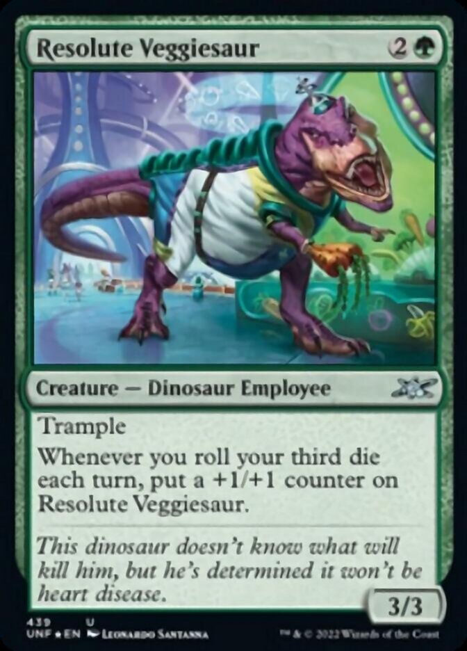 Resolute Veggiesaur (Galaxy Foil) [Unfinity] | Cards and Coasters CA