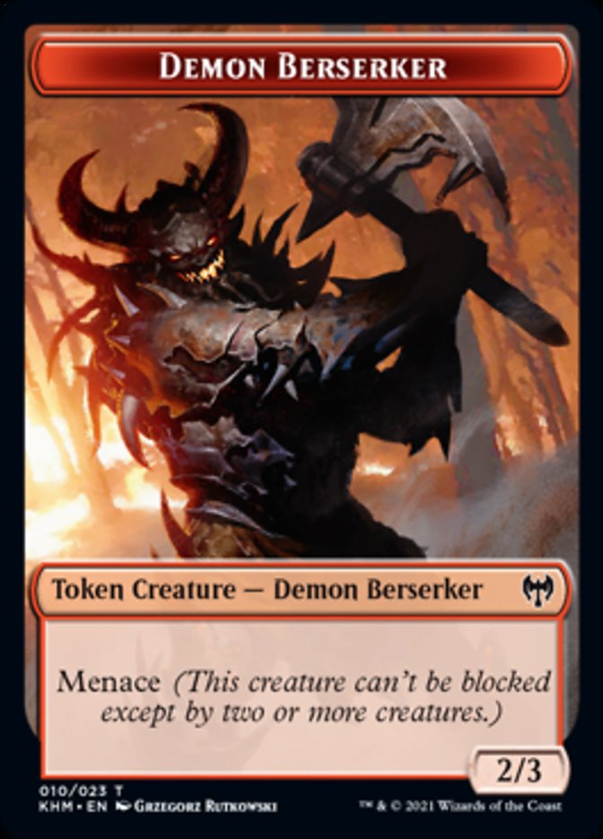 Demon Berserker Token [Kaldheim Tokens] | Cards and Coasters CA
