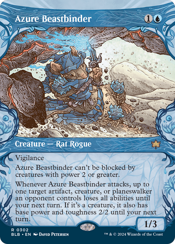 Azure Beastbinder (Showcase) [Bloomburrow] | Cards and Coasters CA