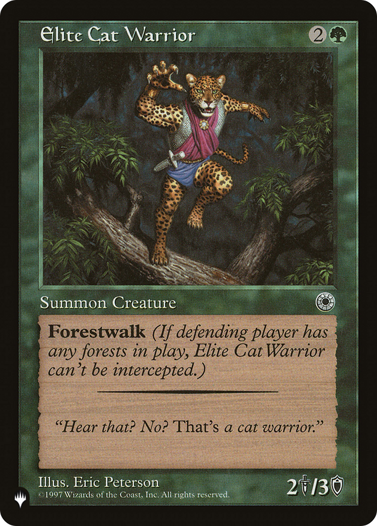 Elite Cat Warrior (Flavor Text) [The List Reprints] | Cards and Coasters CA