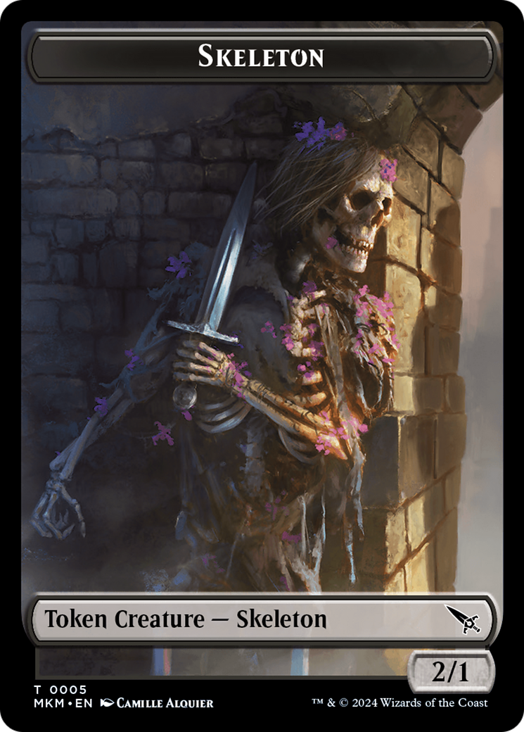 Skeleton Token [Murders at Karlov Manor Tokens] | Cards and Coasters CA