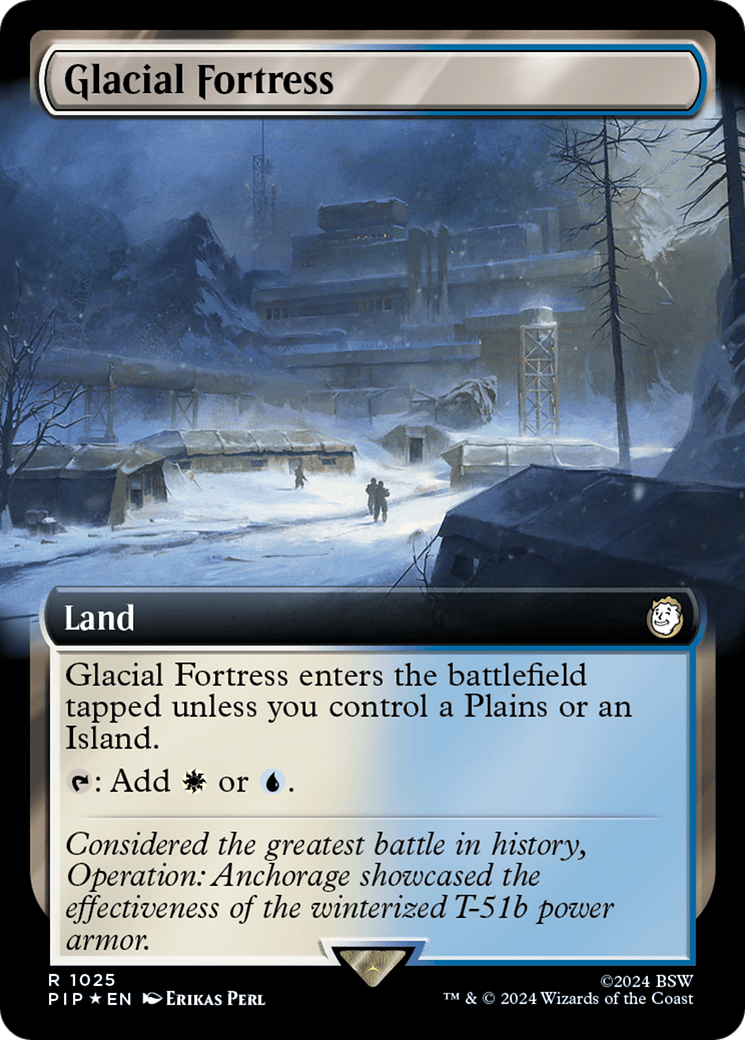 Glacial Fortress (Extended Art) (Surge Foil) [Fallout] | Cards and Coasters CA