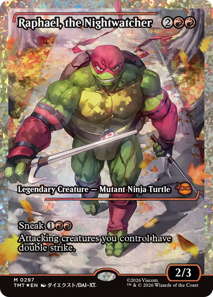 Raphael, the Nightwatcher (Showcase) (Fracture Foil) [Teenage Mutant Ninja Turtles] | Cards and Coasters CA
