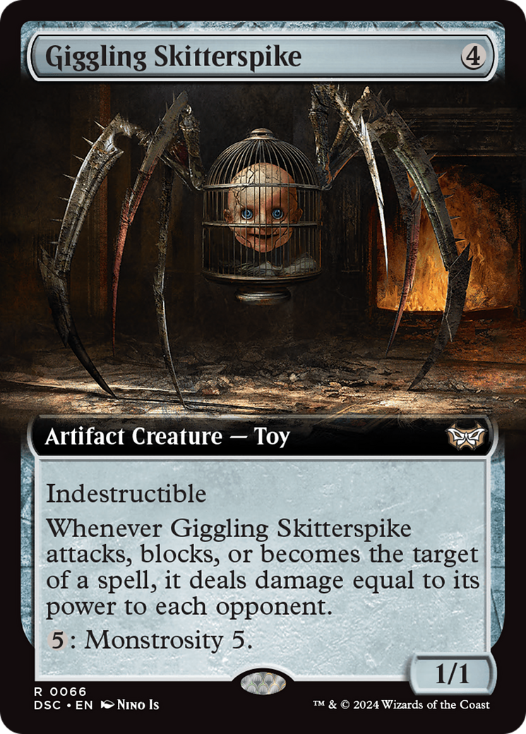 Giggling Skitterspike (Extended Art) [Duskmourn: House of Horror Commander] | Cards and Coasters CA