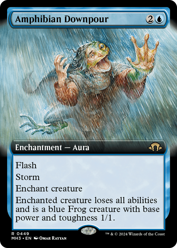 Amphibian Downpour (Extended Art) [Modern Horizons 3] | Cards and Coasters CA