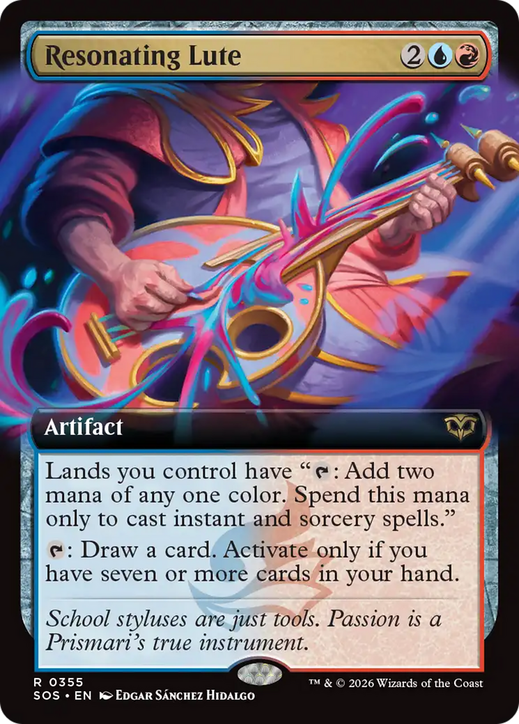Resonating Lute (Extended Art) [Secrets of Strixhaven] | Cards and Coasters CA