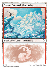 Snow-Covered Mountain (White Border) [Mystery Booster 2] | Cards and Coasters CA