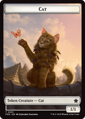 Elf Warrior // Cat (001) Doubled-Sided Token [Foundations Tokens] | Cards and Coasters CA