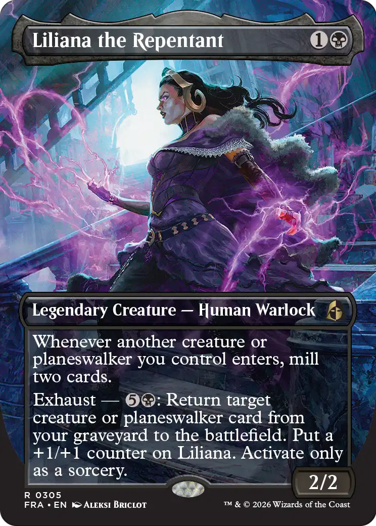 Liliana the Repentant (Borderless) [Reality Fracture] | Cards and Coasters CA