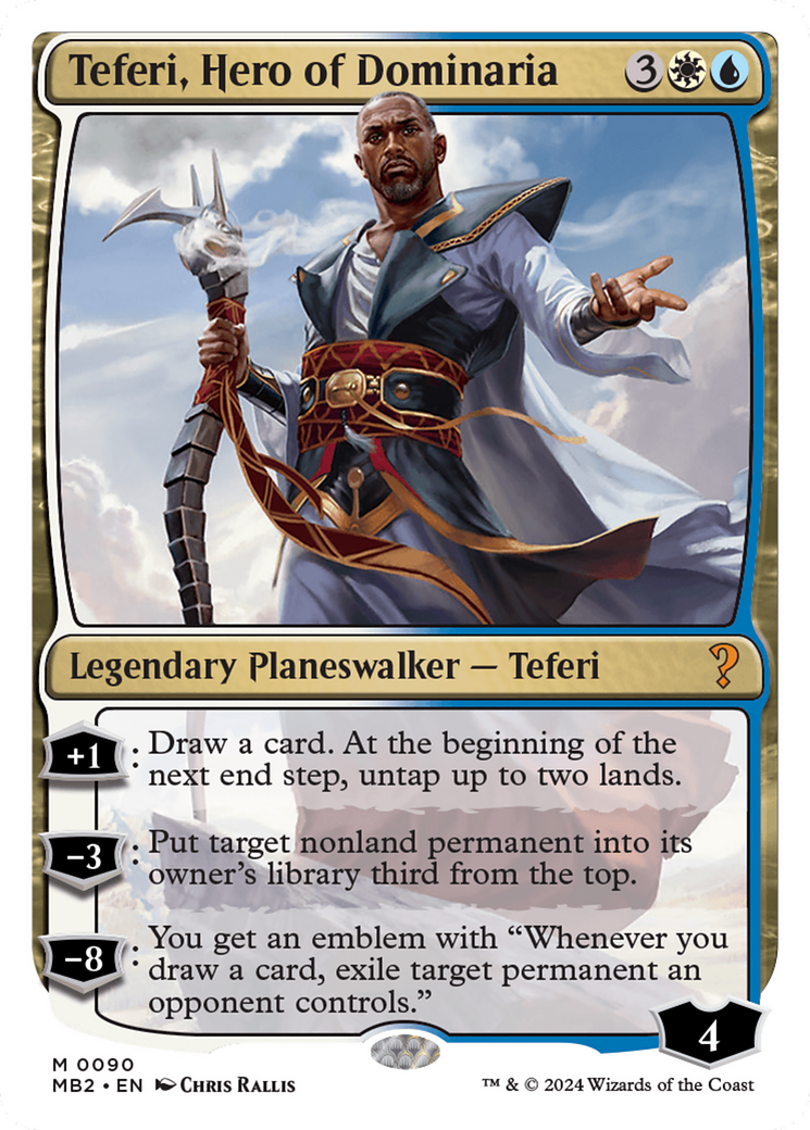 Teferi, Hero of Dominaria (White Border) [Mystery Booster 2] | Cards and Coasters CA