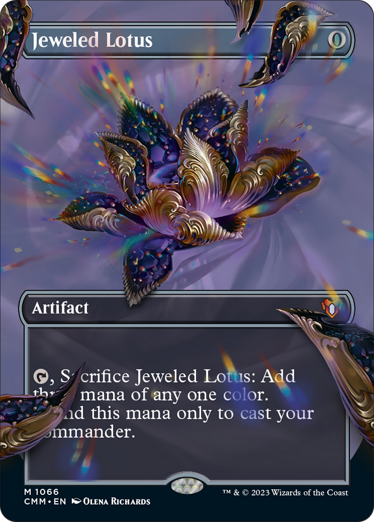 Jeweled Lotus (Borderless Textured Foil Frame Break) [Commander Masters] | Cards and Coasters CA