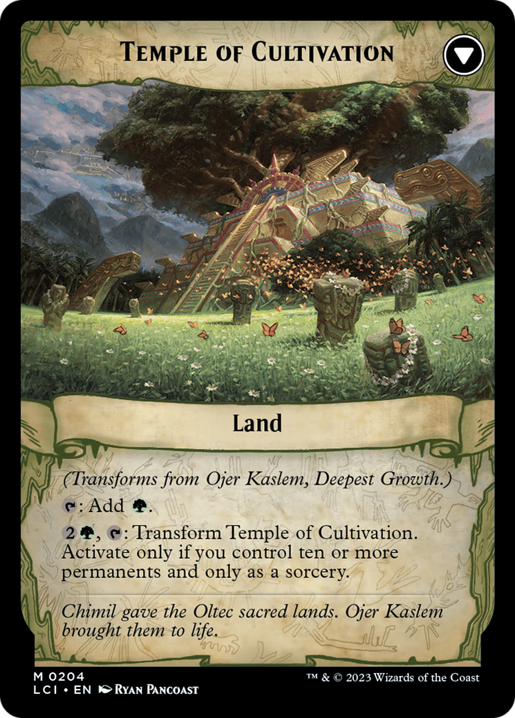 Ojer Kaslem, Deepest Growth // Temple of Cultivation [The Lost Caverns of Ixalan Prerelease Cards] | Cards and Coasters CA