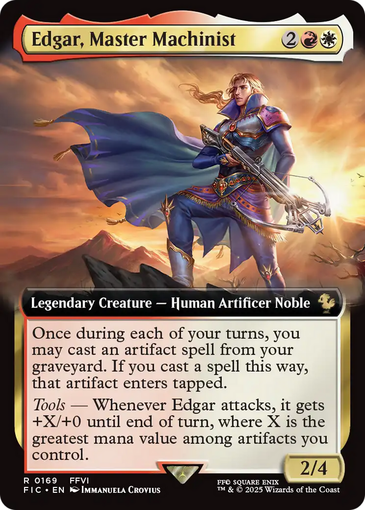 Edgar, Master Machinist (Extended Art) [FINAL FANTASY Commander] | Cards and Coasters CA