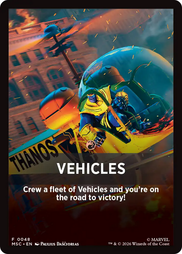 Vehicles Theme Card [Marvel Super Heroes Commander] | Cards and Coasters CA