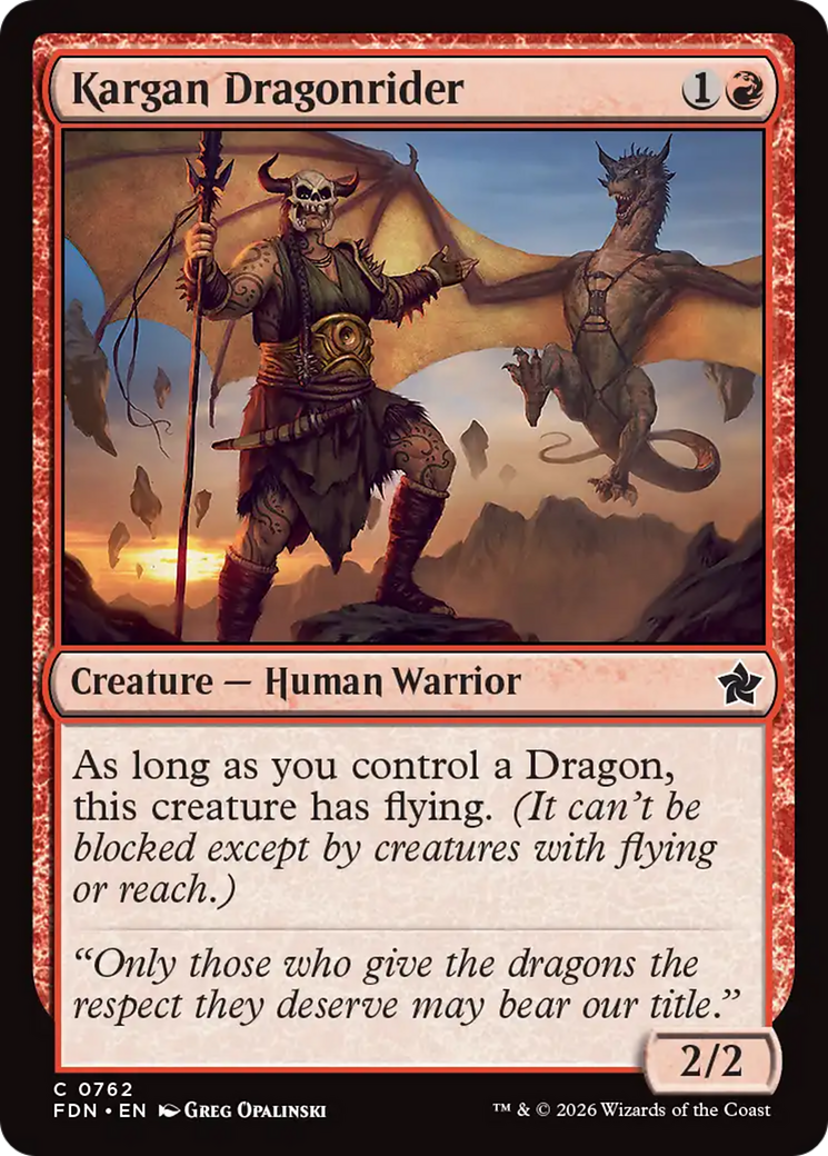 Kargan Dragonrider (0762) [Foundations] | Cards and Coasters CA