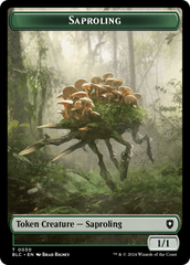 Saproling // Treasure Double-Sided Token [Bloomburrow Commander Tokens] | Cards and Coasters CA