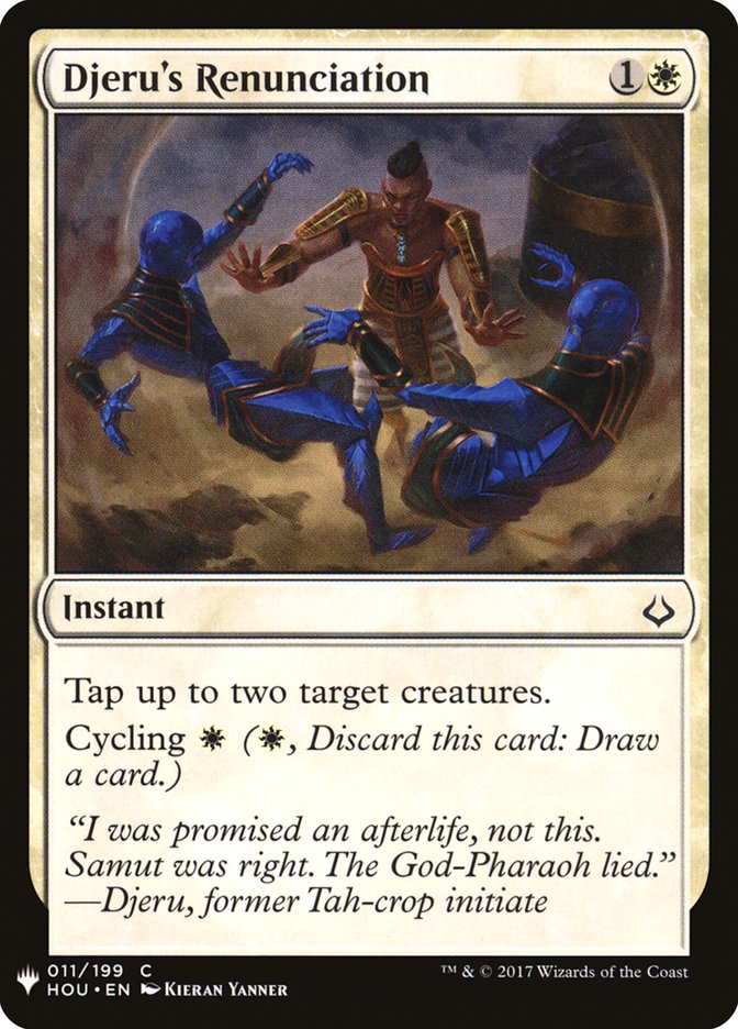 Djeru's Renunciation [Mystery Booster] | Cards and Coasters CA