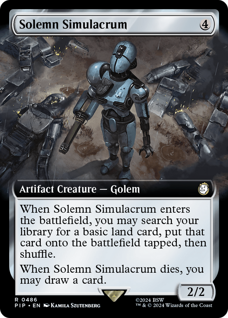 Solemn Simulacrum (Extended Art) [Fallout] | Cards and Coasters CA