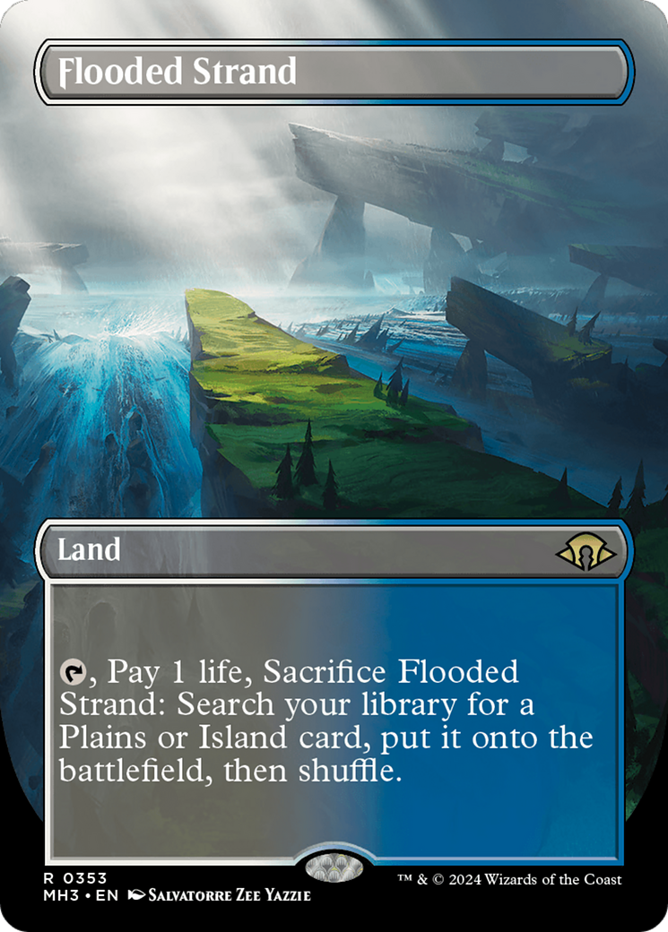 Flooded Strand (Borderless) [Modern Horizons 3] | Cards and Coasters CA