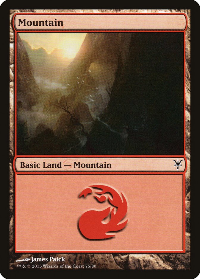 Mountain (75) [Duel Decks: Sorin vs. Tibalt] | Cards and Coasters CA