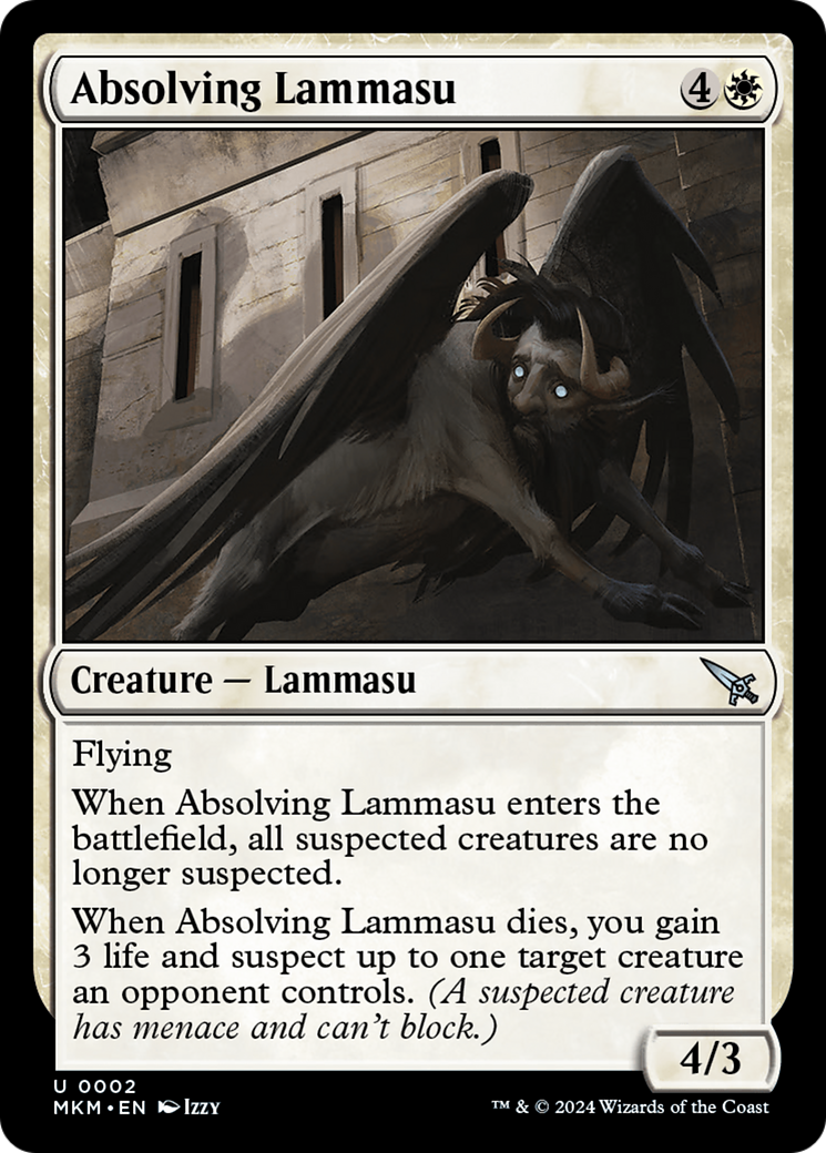 Absolving Lammasu [Murders at Karlov Manor] | Cards and Coasters CA