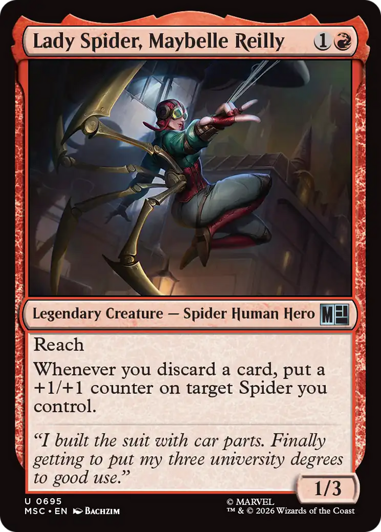 Lady Spider, Maybelle Reilly [Marvel Super Heroes Commander] | Cards and Coasters CA