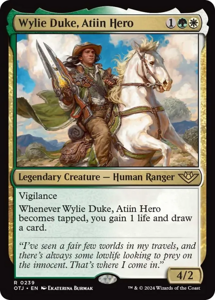 Wylie Duke, Atiin Hero [Outlaws of Thunder Junction] | Cards and Coasters CA