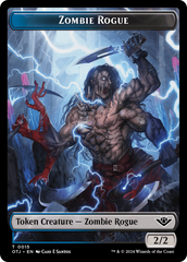 Treasure // Zombie Rogue Double-Sided Token [Outlaws of Thunder Junction Tokens] | Cards and Coasters CA