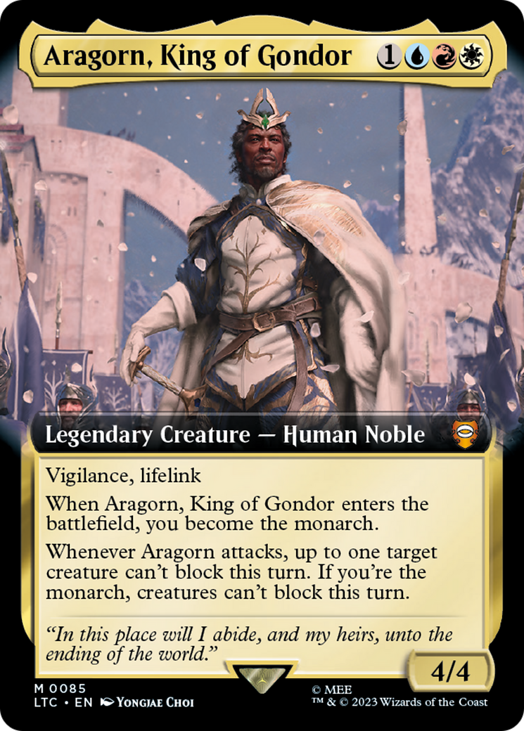 Aragorn, King of Gondor (Extended Art) [The Lord of the Rings: Tales of Middle-Earth Commander] | Cards and Coasters CA