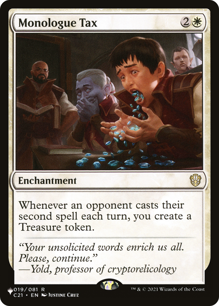 Monologue Tax [The List] | Cards and Coasters CA