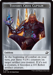 Robot // Emblem - Tezzeret, Cruel Captain Double-Sided Token [Edge of Eternities Tokens] | Cards and Coasters CA
