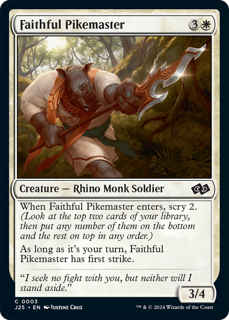 Faithful Pikemaster [Foundations Jumpstart] | Cards and Coasters CA