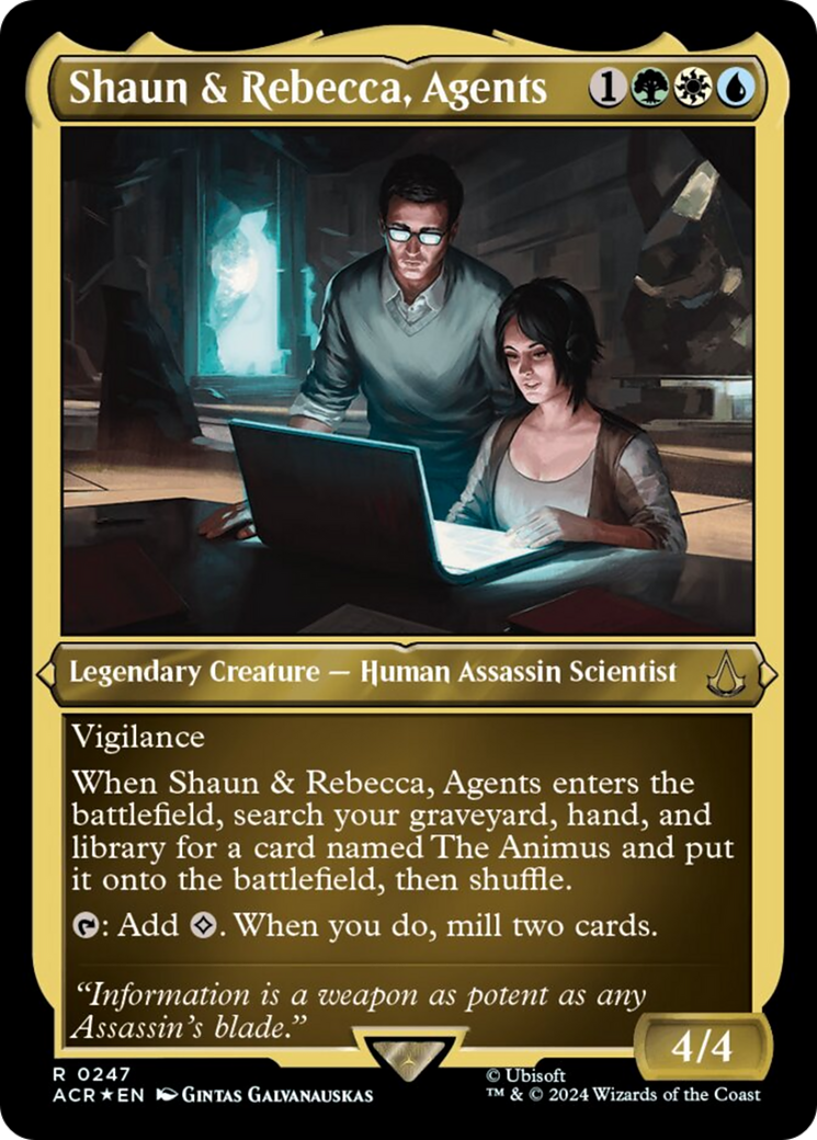 Shaun & Rebecca, Agents (Foil Etched) [Assassin's Creed] | Cards and Coasters CA