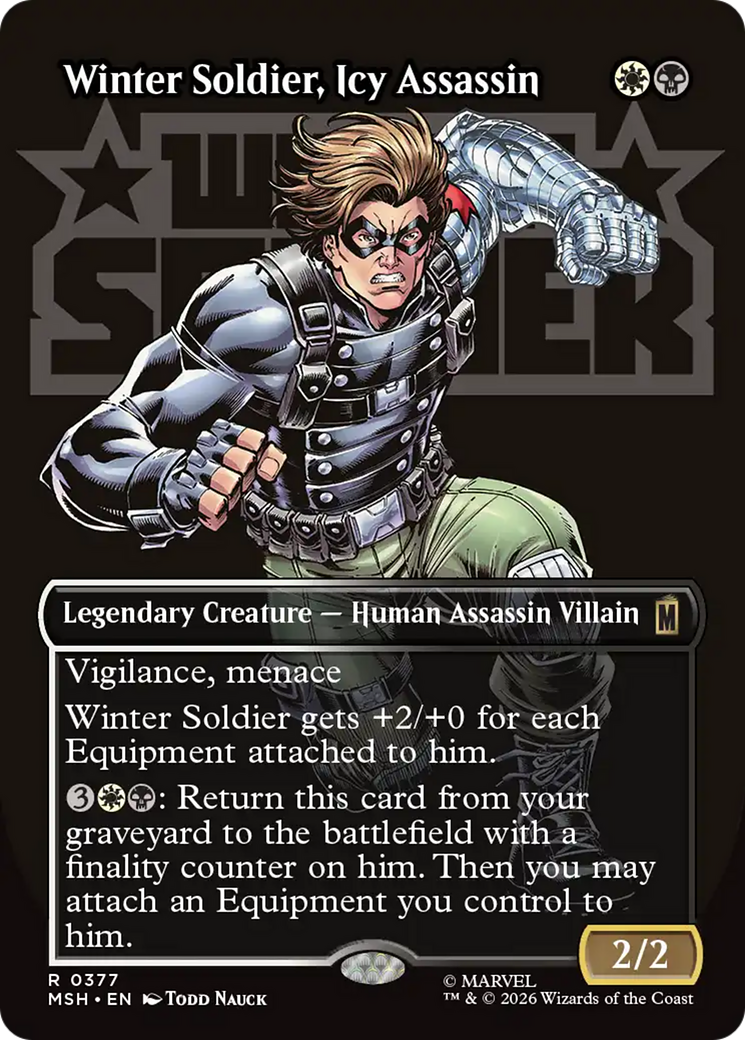 Winter Soldier, Icy Assassin (Borderless) [Marvel Super Heroes] | Cards and Coasters CA