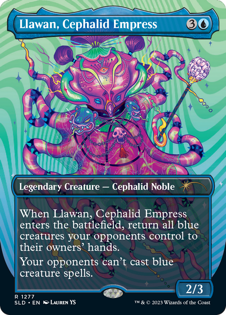 Llawan, Cephalid Empress (Borderless) [Secret Lair Drop Series] | Cards and Coasters CA