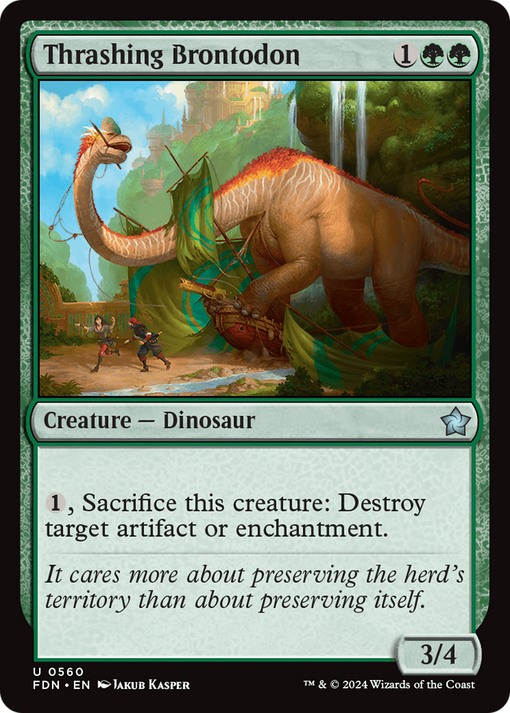 Thrashing Brontodon [Foundations] | Cards and Coasters CA