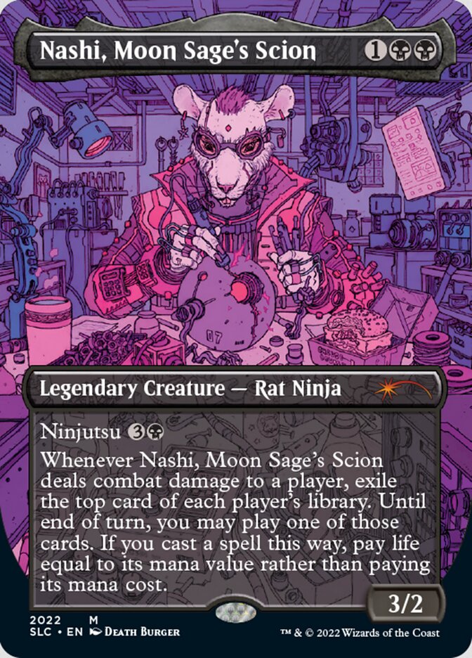 Nashi, Moon Sage's Scion (Borderless) [Secret Lair Countdown Kit] | Cards and Coasters CA
