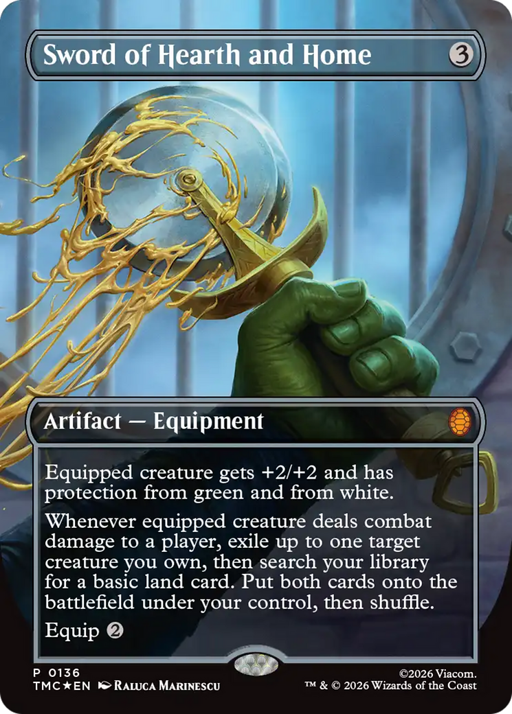 Sword of Hearth and Home (Borderless) [Teenage Mutant Ninja Turtles Promos] | Cards and Coasters CA