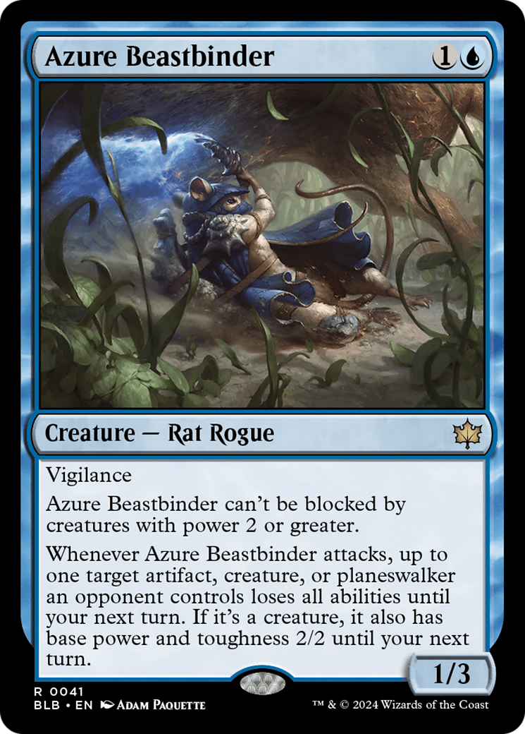 Azure Beastbinder [Bloomburrow] | Cards and Coasters CA