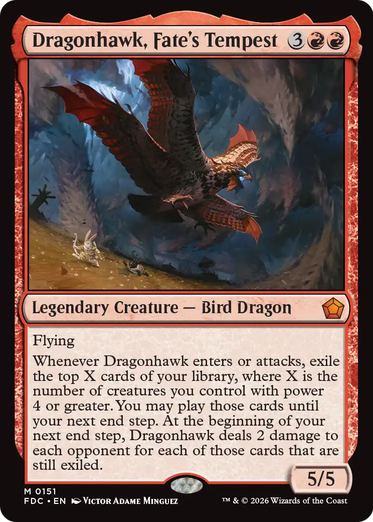 Dragonhawk, Fate's Tempest [Foundations Commander] | Cards and Coasters CA