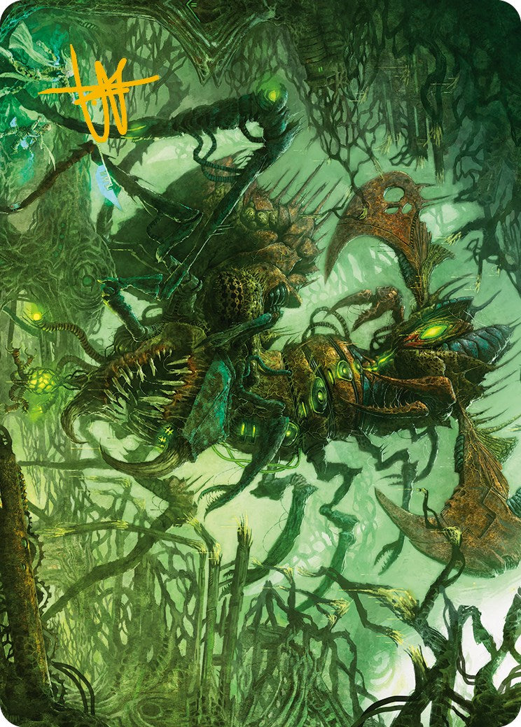 Skyscythe Engulfer Art Card (Gold-Stamped Signature) [Phyrexia: All Will Be One Art Series] | Cards and Coasters CA