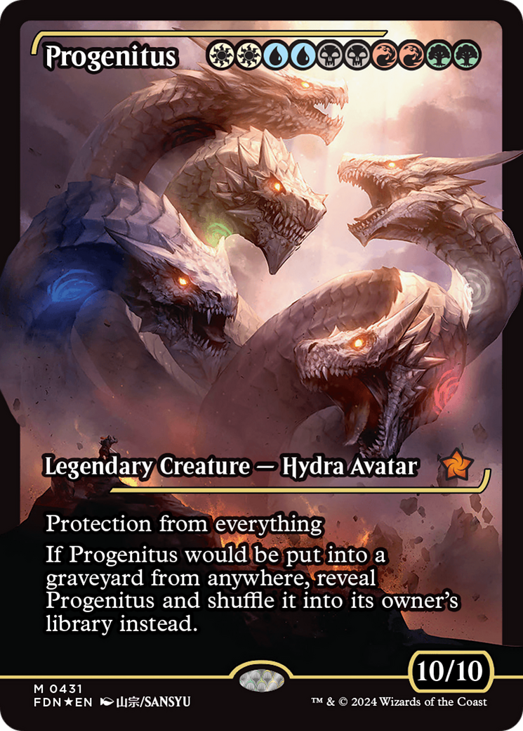 Progenitus (Showcase) [Foundations] | Cards and Coasters CA