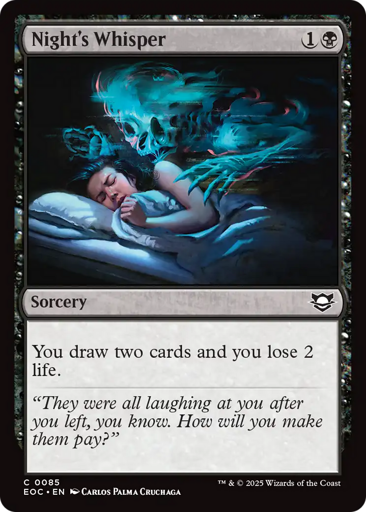 Night's Whisper [Edge of Eternities Commander] | Cards and Coasters CA