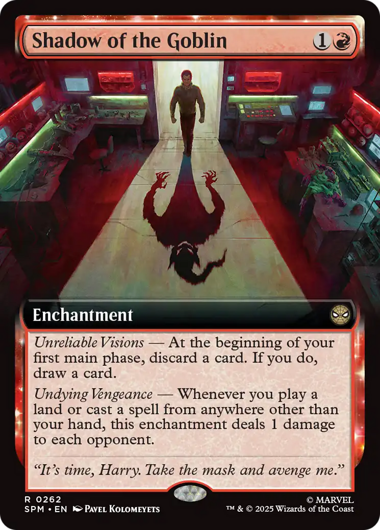 Shadow of the Goblin (Extended Art) [Marvel's Spider-Man] | Cards and Coasters CA